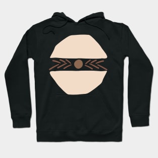 Boho Abstract Shapes Siple Minimalist Nude Brown Design Hoodie